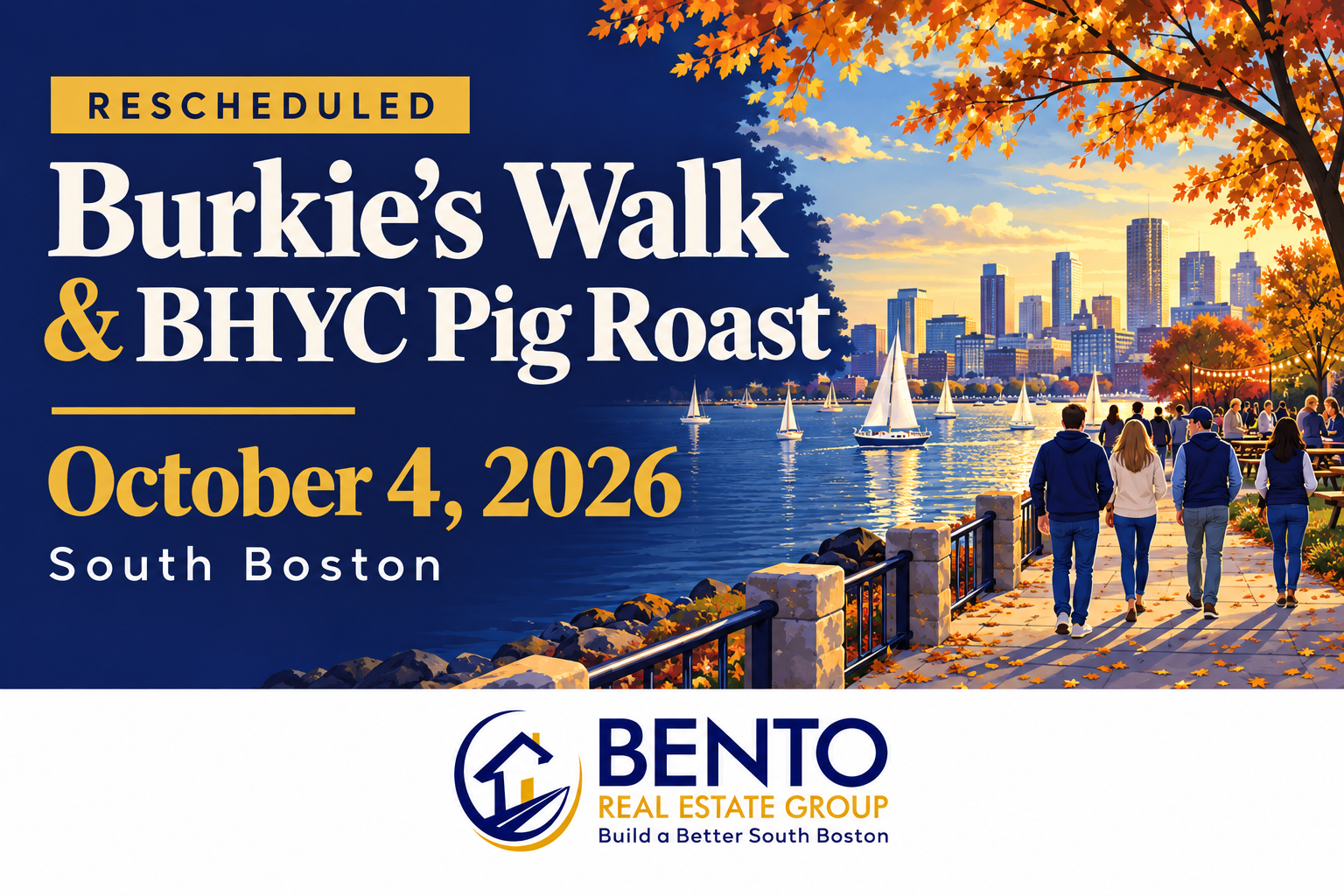 Boston Harbor Yacht Club in South Boston, host of Burkie’s Walk and the BHYC Pig Roast.