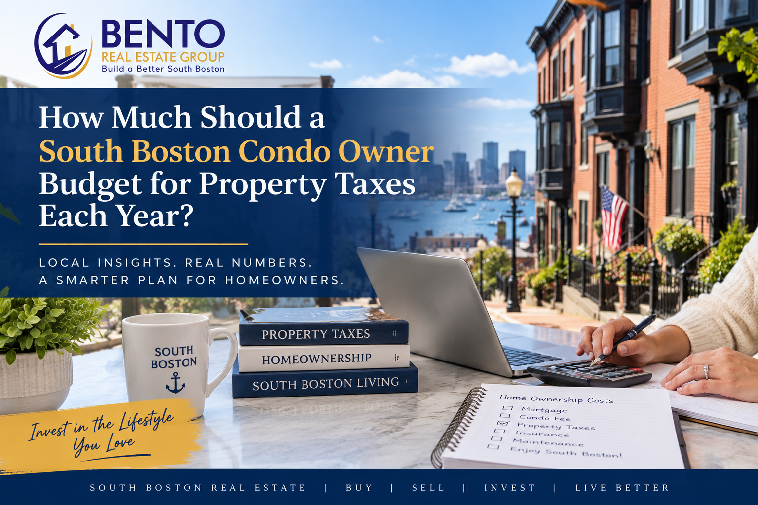 South Boston condo buildings illustrating property taxes and ownership costs.