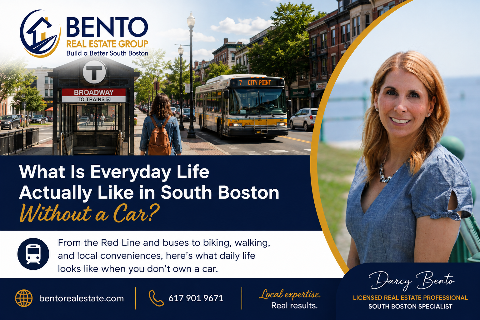 Walking and biking in South Boston, Massachusetts without a car
